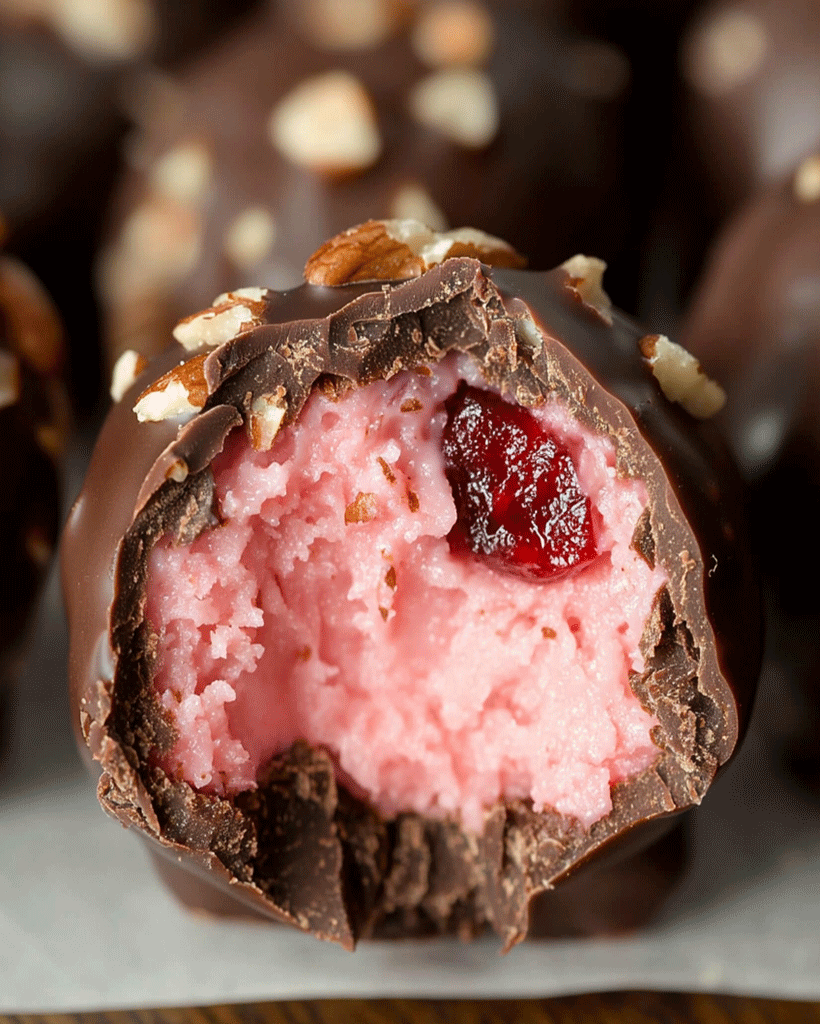 Chocolate Cherry Coconut Truffles - Easy Holiday Treat