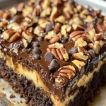 Chocolate Pecan Ooey Gooey Butter Cake Recipe | Easy Dessert