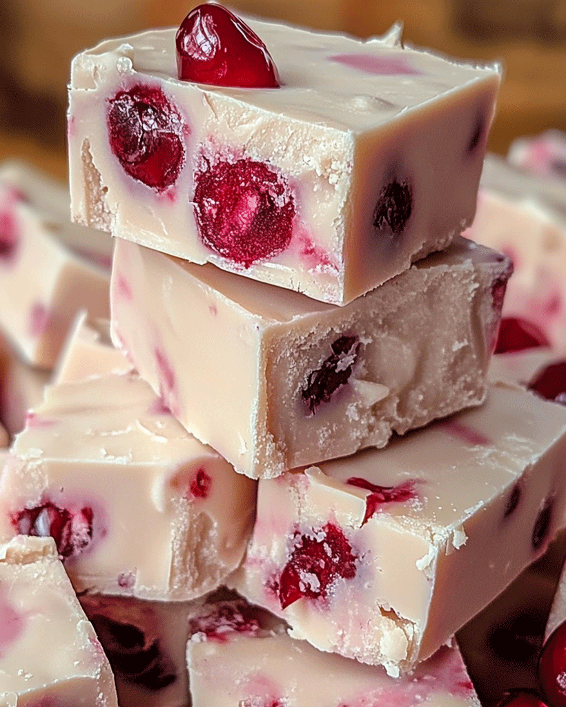 Maraschino Cherry White Chocolate Fudge – Holiday Treats