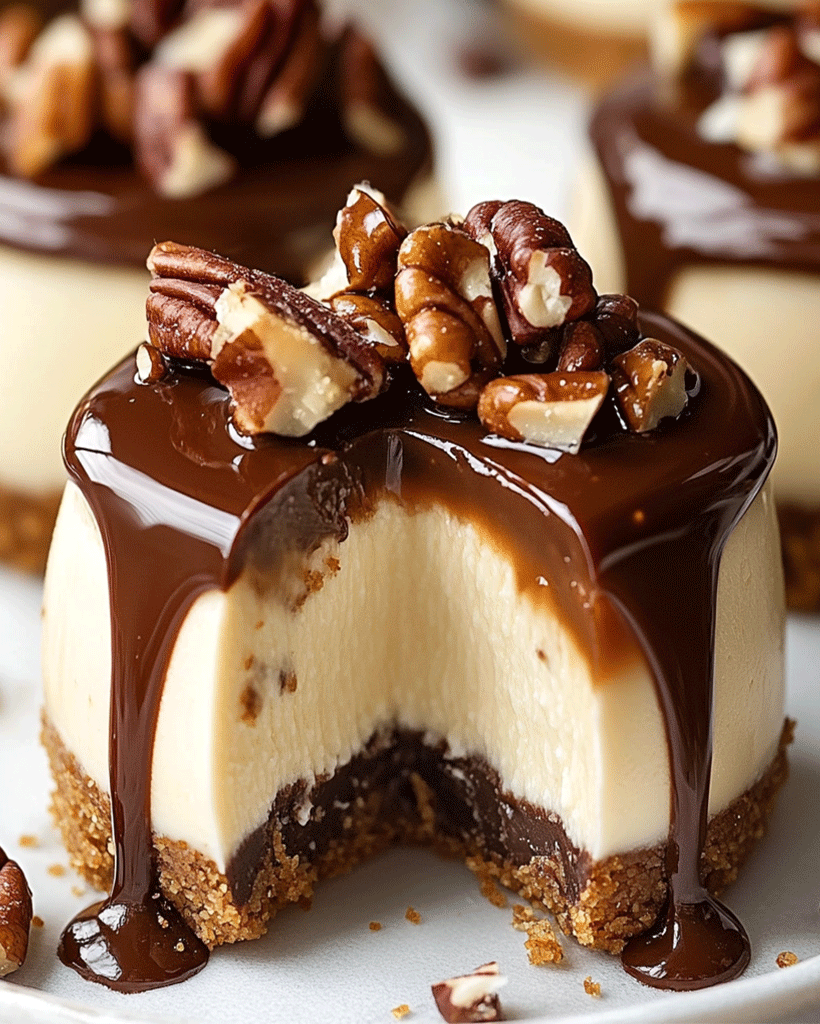 No-Bake Turtle Mini Cheesecakes | Easy Decadent Dessert