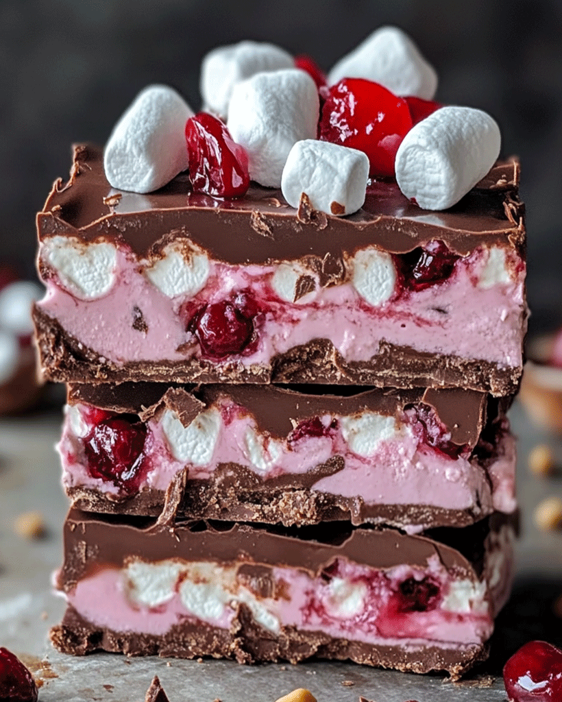 Cherry Marshmallow Fudge Bars - Easy Holiday Dessert