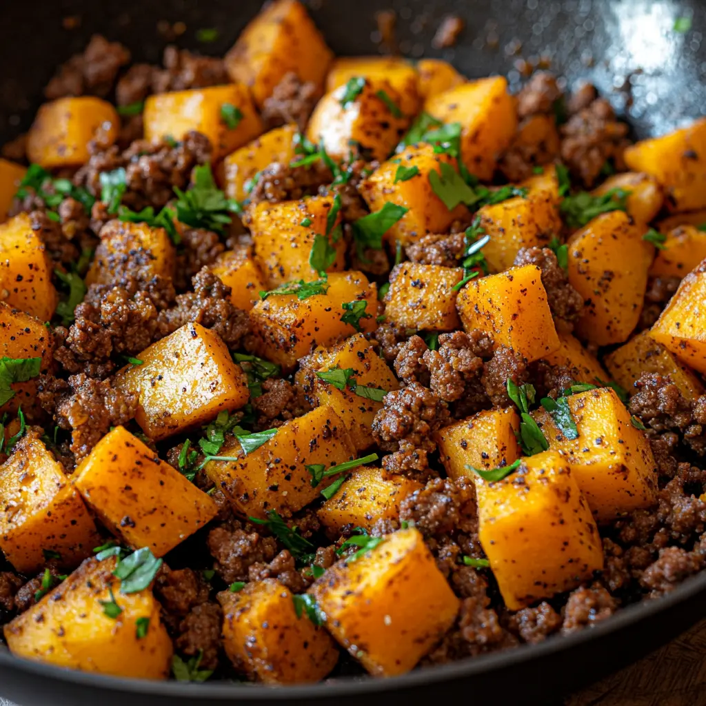 Best Ground Beef and Sweet Potatoes Skillet Recipe
