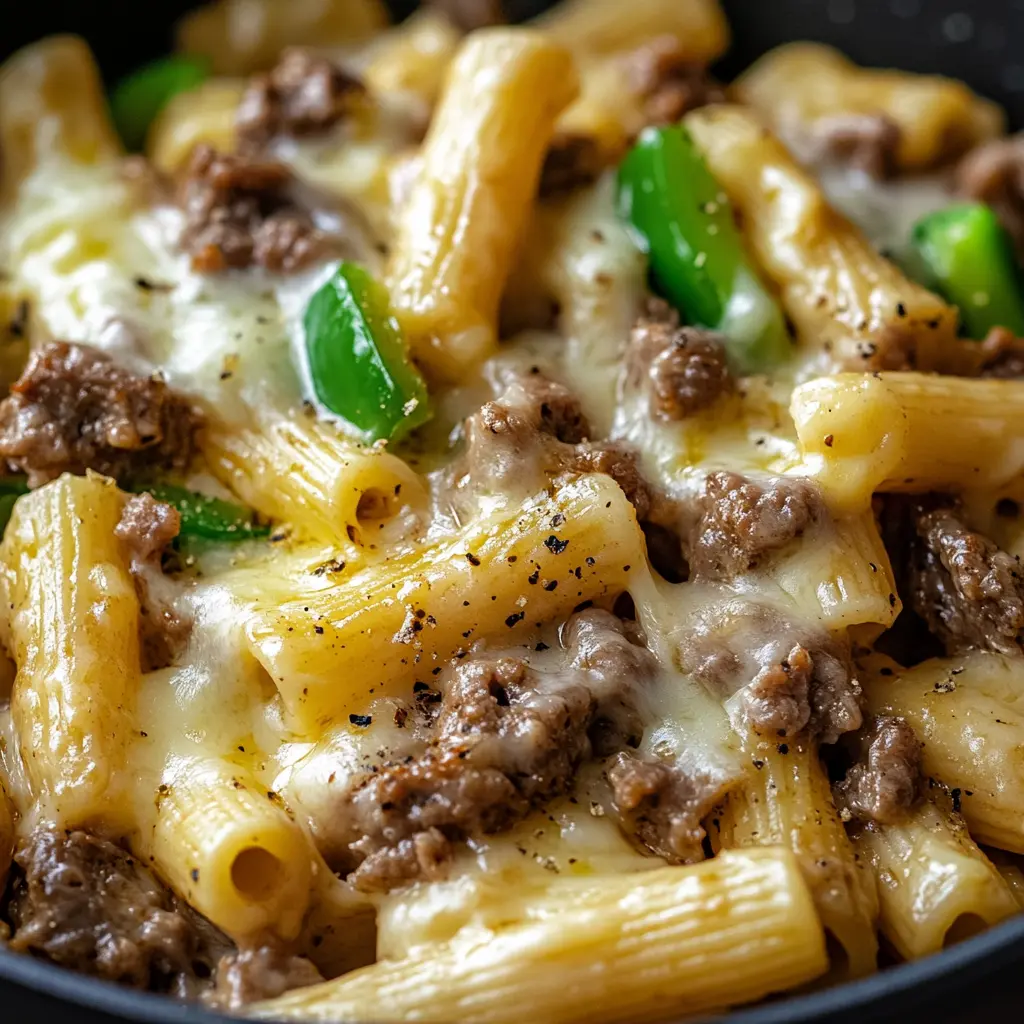 Best Philly Cheesesteak Pasta - Quick Dinner Recipe