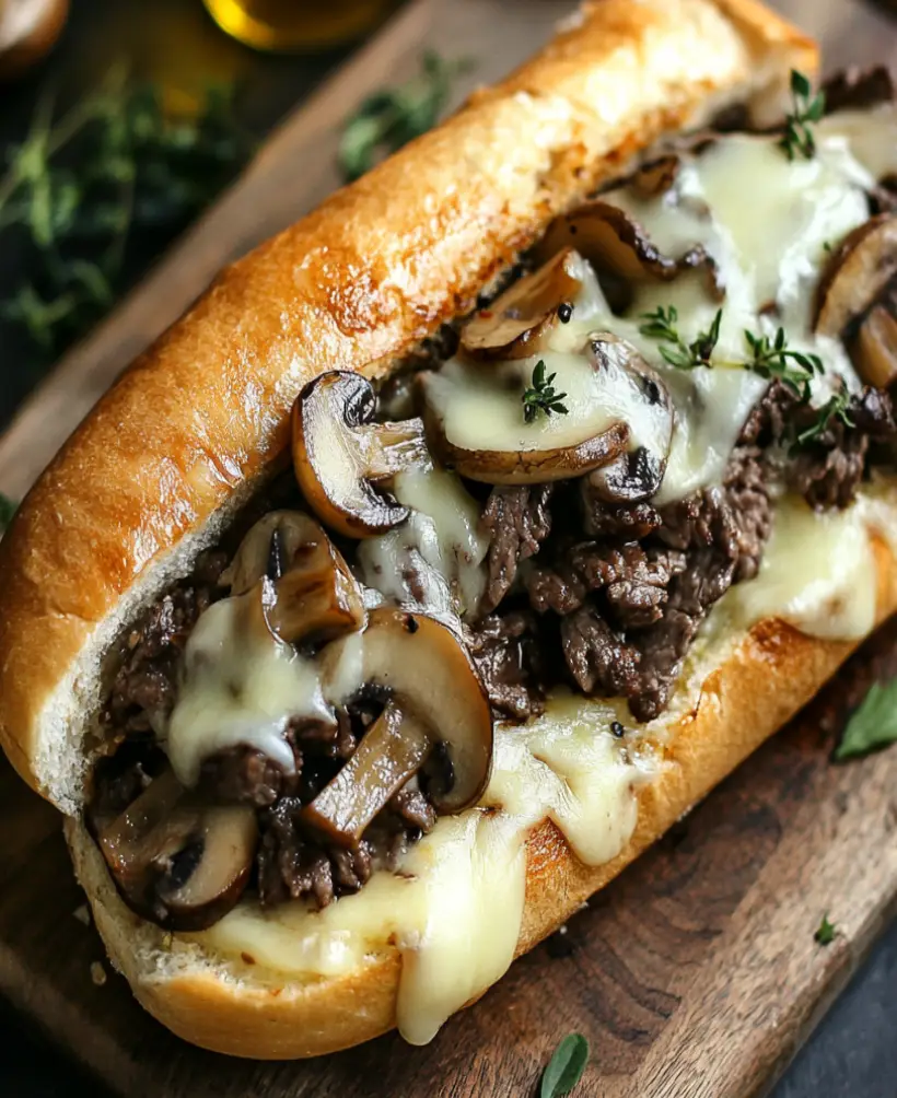Beef Philly Cheese Steak with Mushrooms Recipe Delight