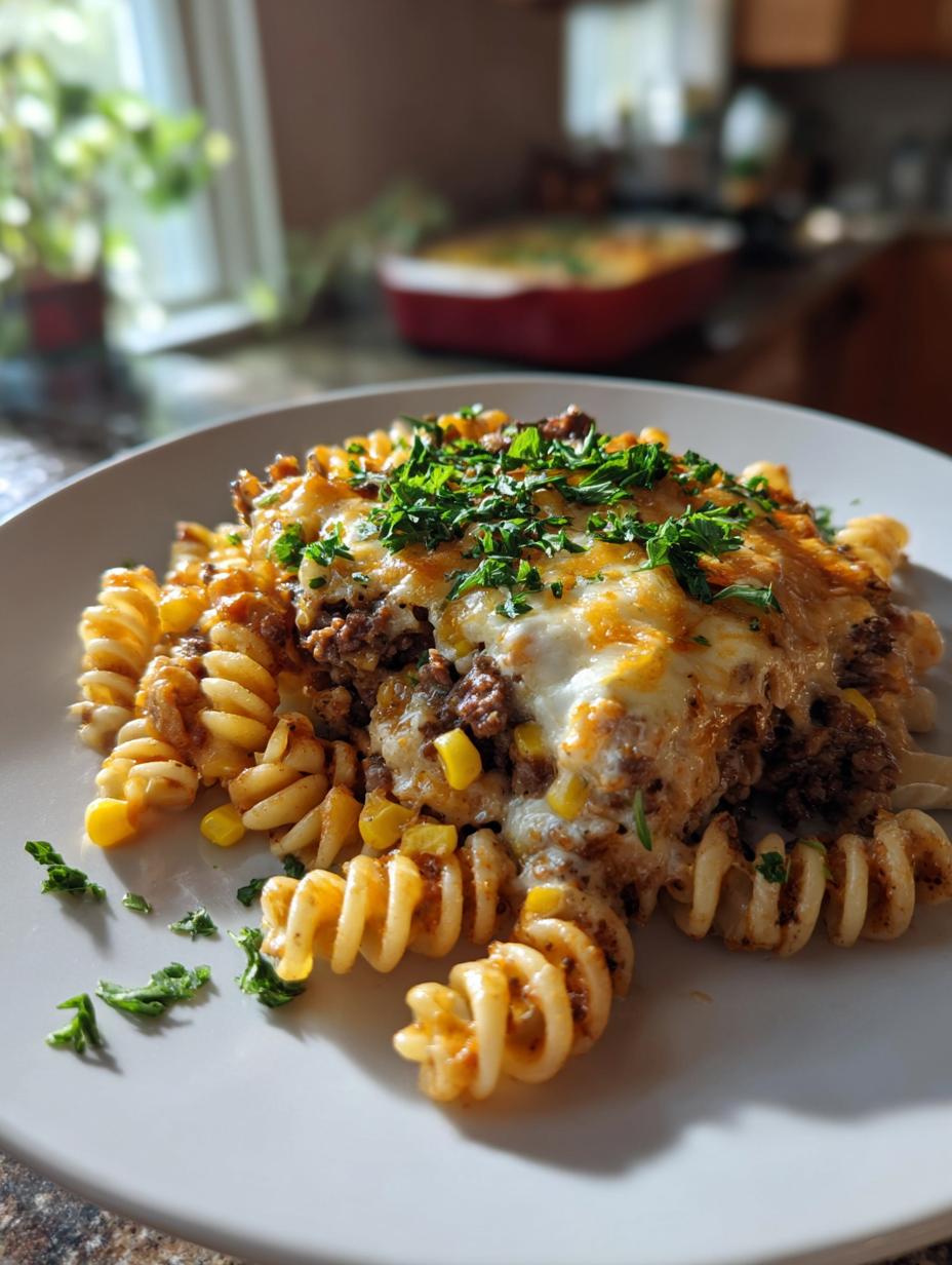 Cheddar Ranch Beef and Sweet Corn Rotini Bake - detail 1