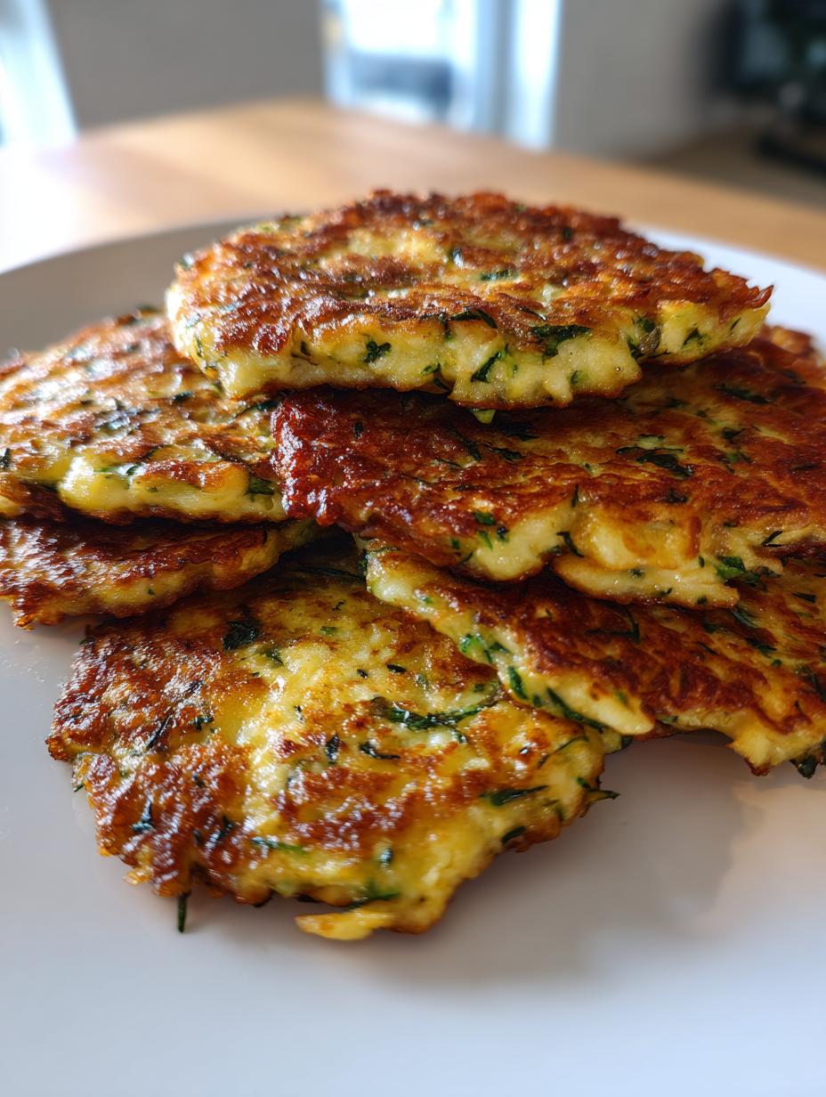 Irresistible Crispy and Easy Zucchini Fritters golden brown snack on plate