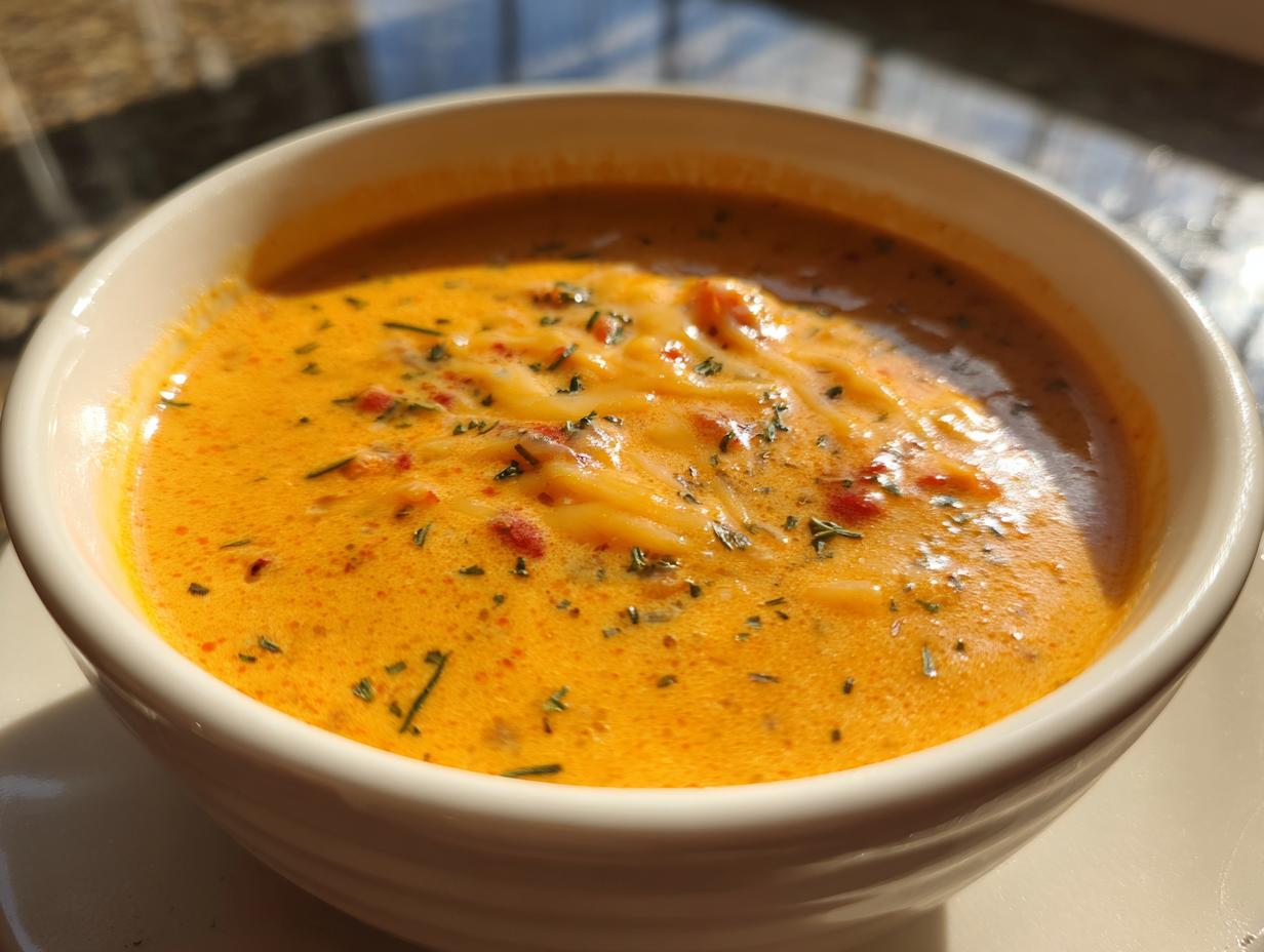 roasted red pepper gouda soup