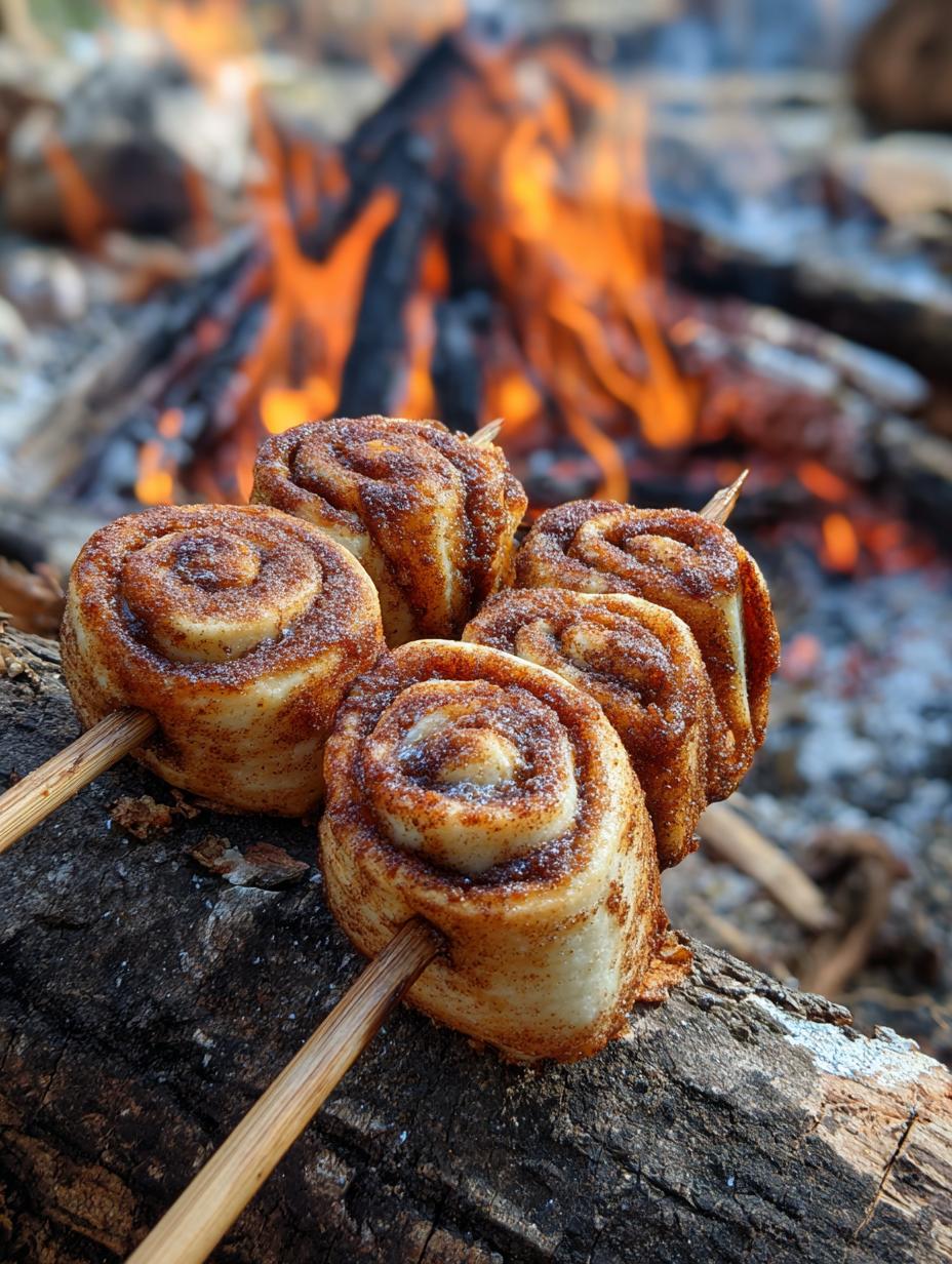 Campfire Cinnamon Roll-Ups on a Stick - detail 1