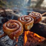Campfire Cinnamon Roll-Ups on a Stick