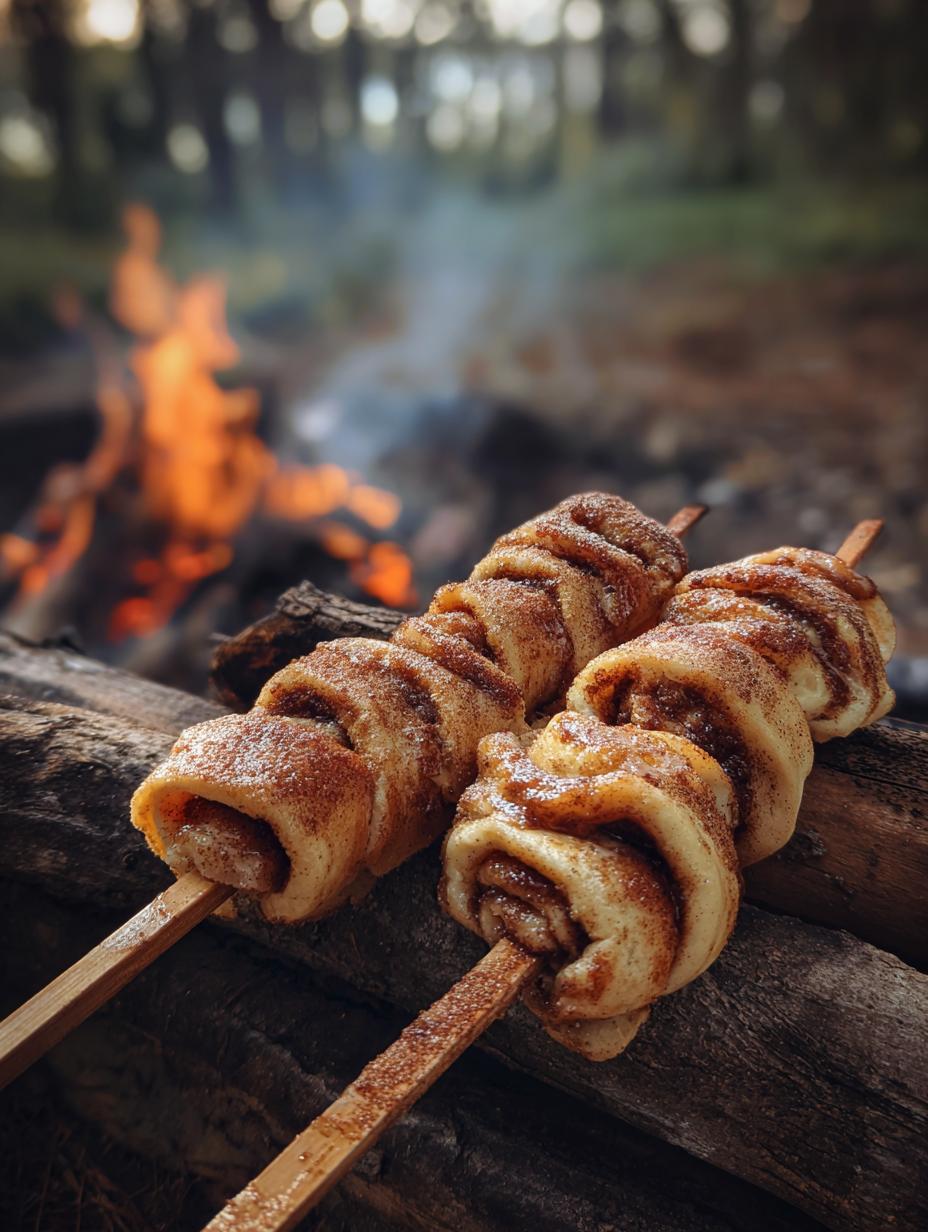 Campfire Cinnamon Roll-Ups on a Stick - detail 2