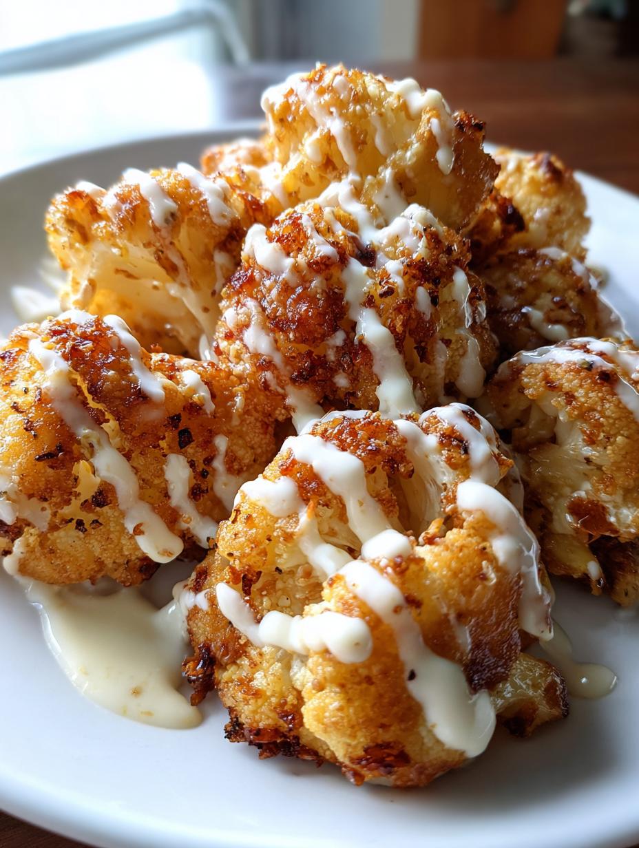 Rave Over Crispy Cauliflower Bites With Killer Sauce 4 Cauliflower Bites with Garlic Sauce - detail 1