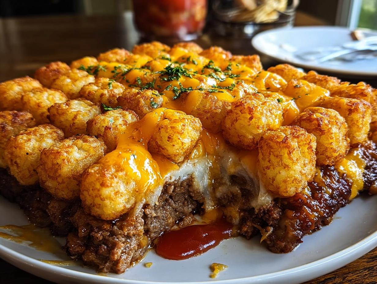 Cheesy Meatloaf Tater Tot