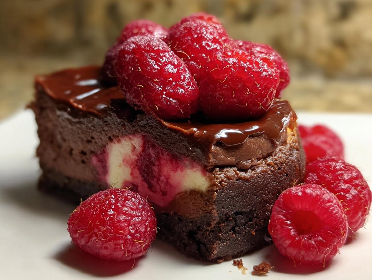 Delicious Chocolate Raspberry Cheesecake 2 Ways - Chocolate Raspberry Cheesecake - additional detail