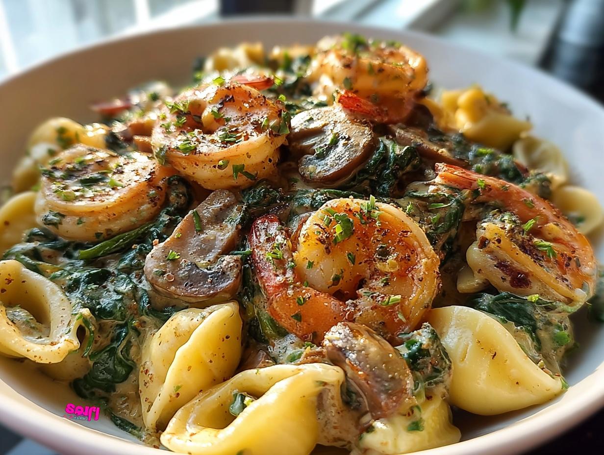 Creamy Spinach Mushroom Shrimp