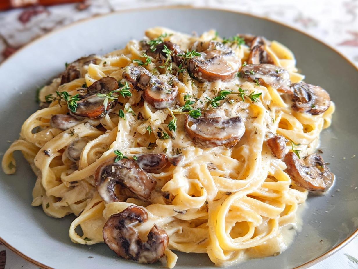 Date Night Mushroom Fettuccine Alfredo