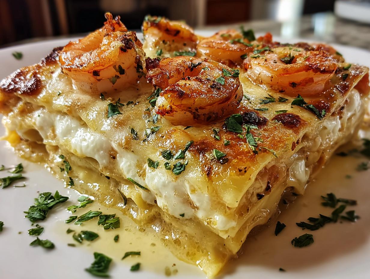 Garlic Butter Shrimp Scampi Lasagna: 1 amazing dish 4 Garlic Butter Shrimp Scampi Lasagna: 1 amazing dish - Garlic Butter Shrimp Scampi - additional detail