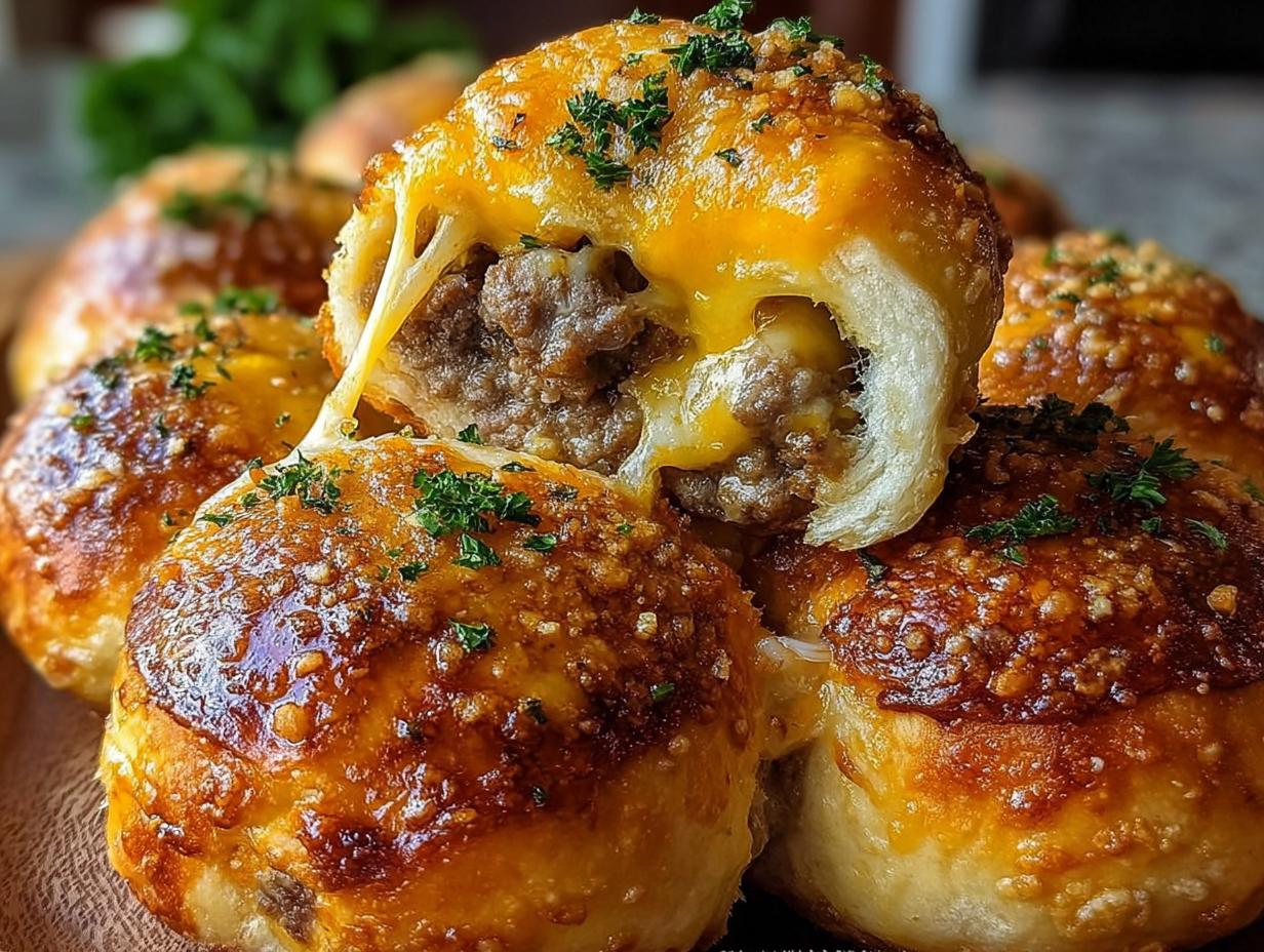 Garlic Parmesan Cheeseburger Bombs