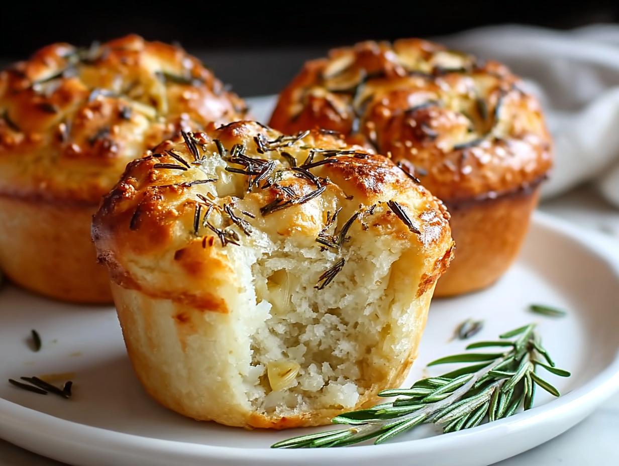 Garlic Rosemary Focaccia Muffins - detail 1