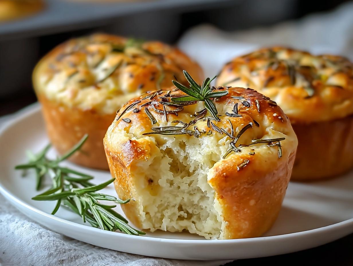 Garlic Rosemary Focaccia Muffins - detail 2