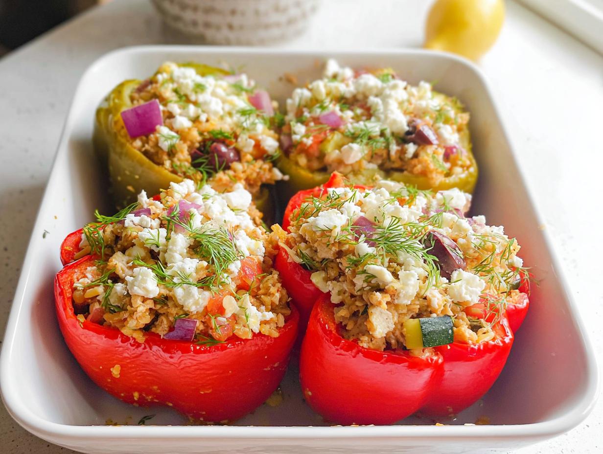 Greek Chicken Stuffed Peppers