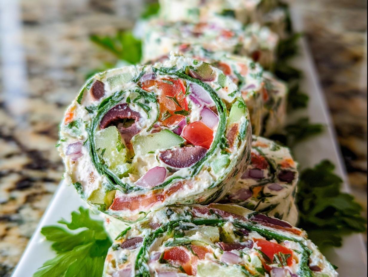Greek Salad Pinwheels: 15-Minute Jaw-Dropping Appetizer 4 Greek Salad Pinwheels - detail 1