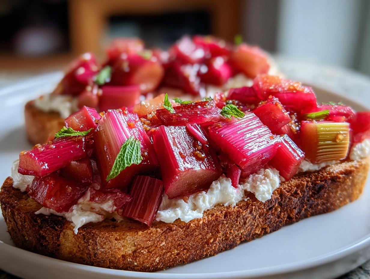Honey Roasted Rhubarb Toast: Sweet Bliss! 4 Honey Roasted Rhubarb Toast - detail 1