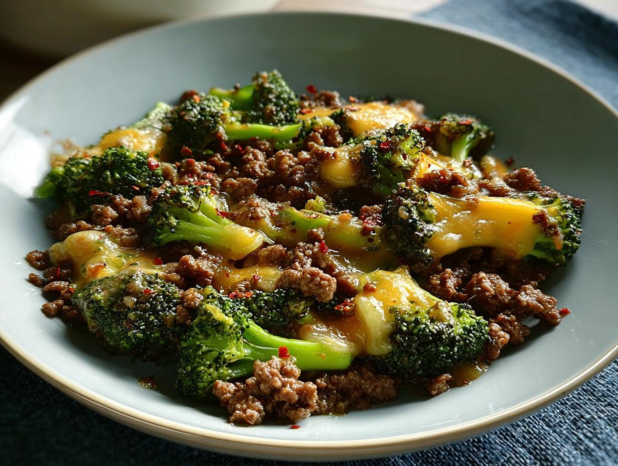 Keto Hamburger Broccoli Skillet