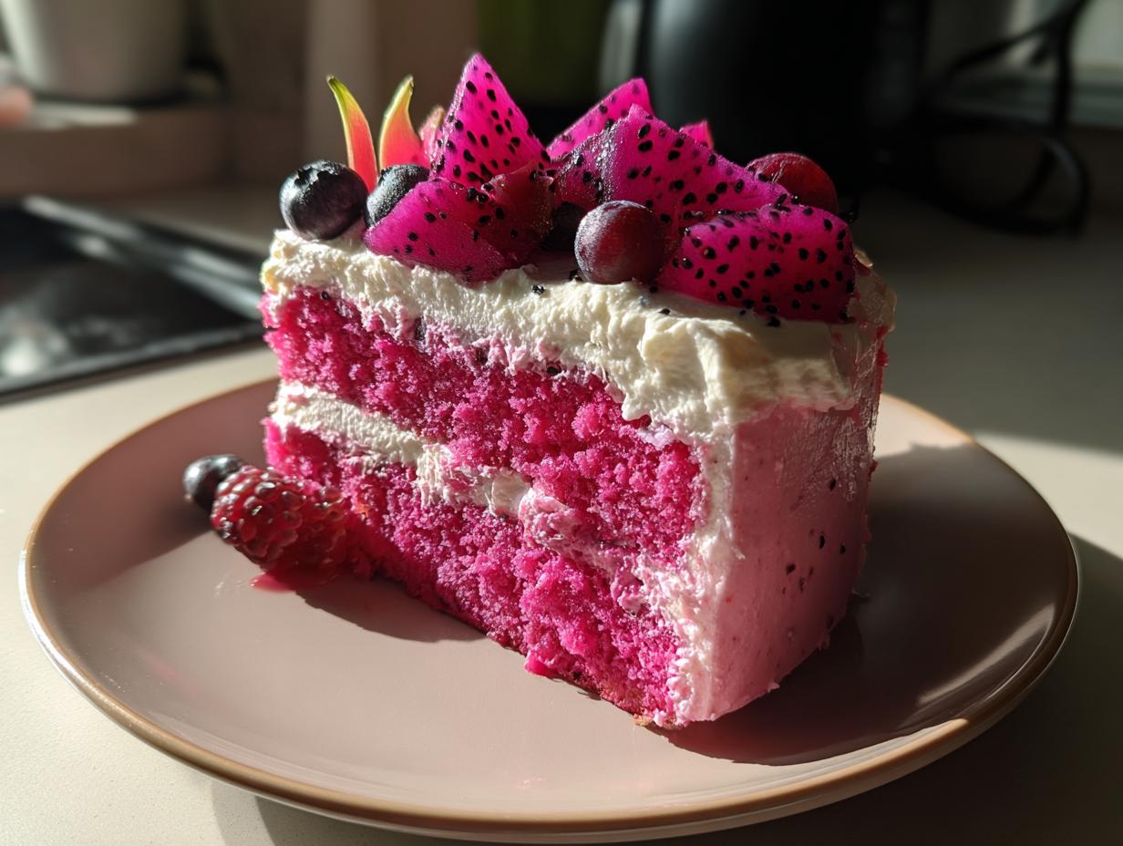 Pink Dragon Fruit Cake