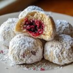 Raspberry Filled Almond Snowball