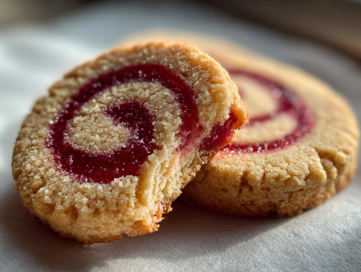 Raspberry Swirl Shortbread Cookies