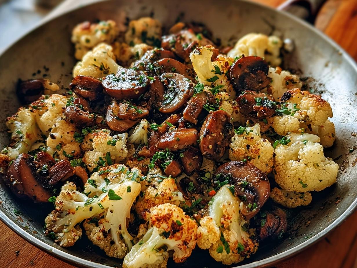 Savory Garlic Mushroom Cauliflower