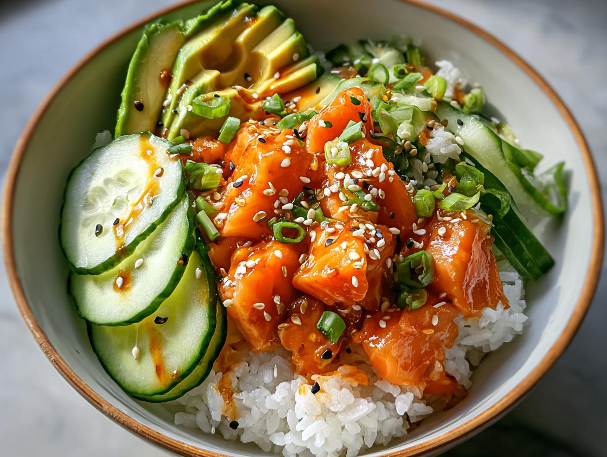 Spicy Salmon Sushi Bowl: Amazing 450-Calorie Fix 4 Spicy Salmon Sushi Bowl - detail 1