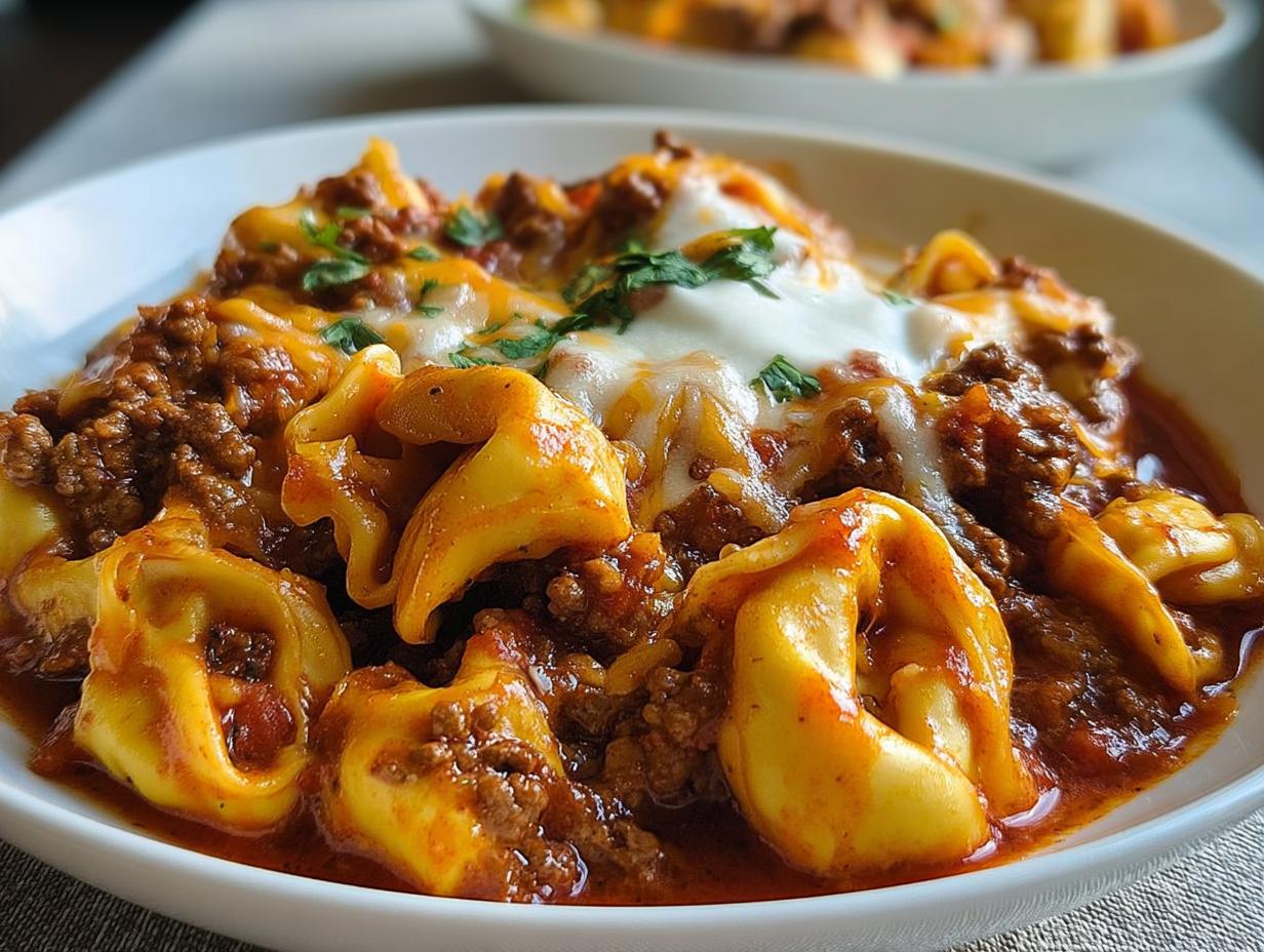 Cheesy Beef Enchilada Tortellini
