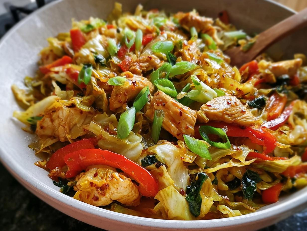 Quick Chicken Cabbage Stir Fry: 1 Flavor Secret - Chicken Cabbage Stir Fry - additional detail