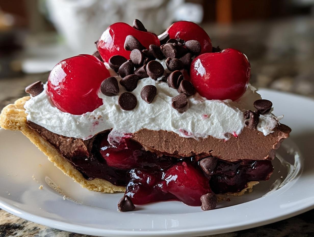 OMG! Chocolate Cherry Cream Pie Perfection - Chocolate Cherry Cream Pie - additional detail