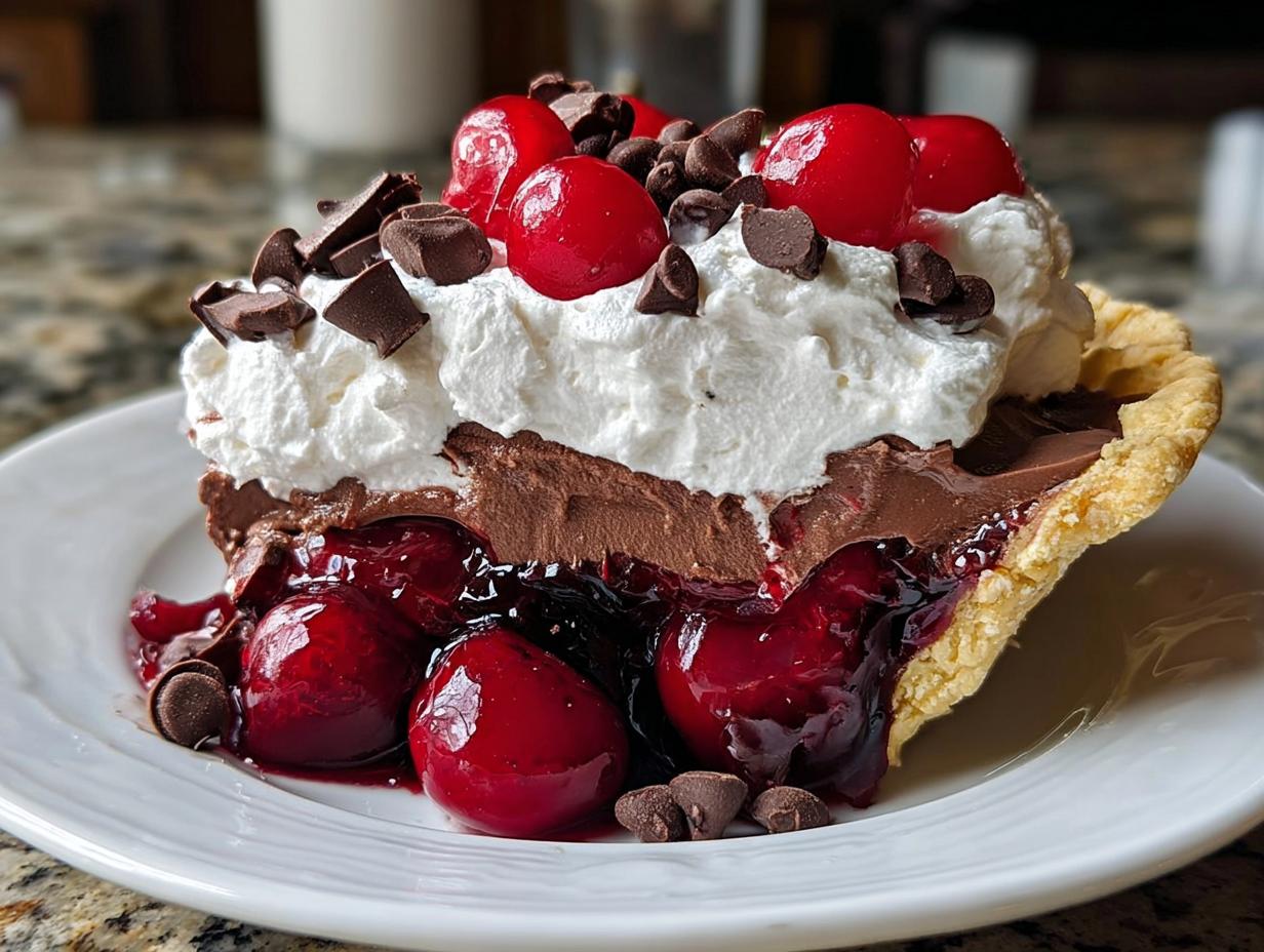OMG! Chocolate Cherry Cream Pie Perfection - Chocolate Cherry Cream Pie - additional detail