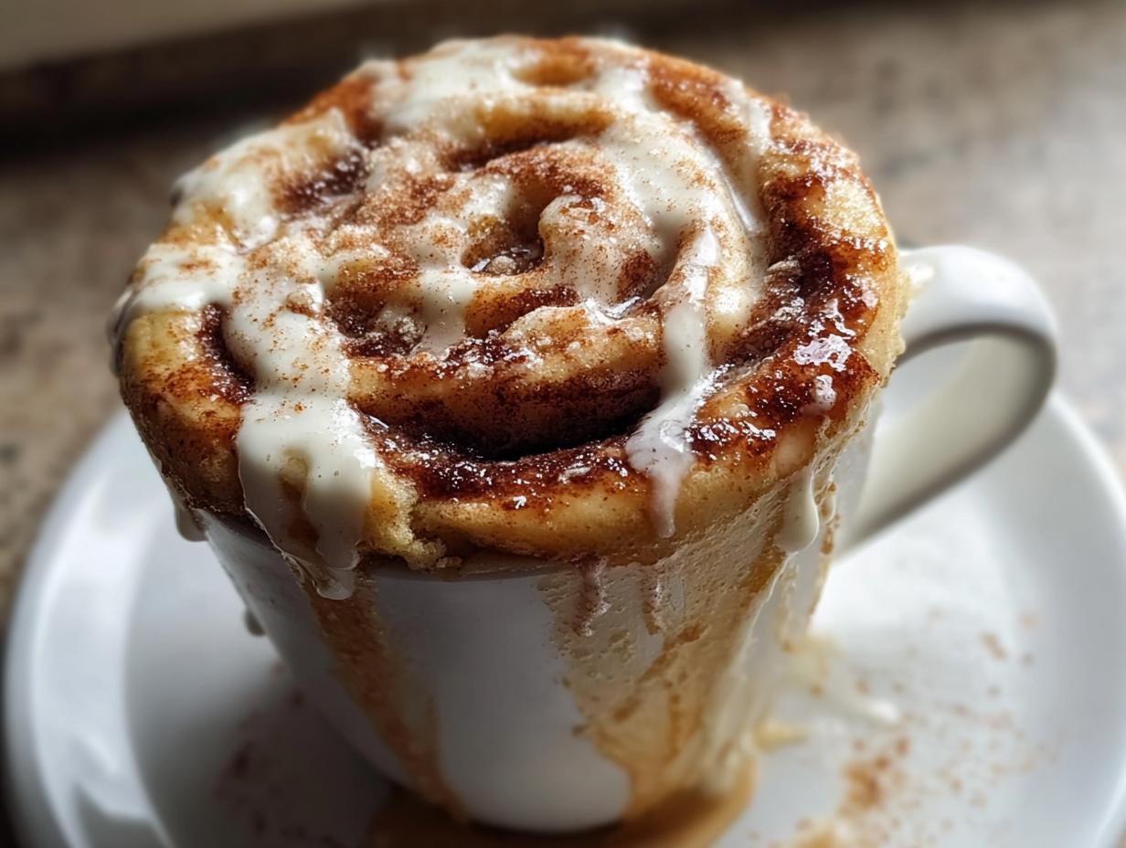 Amazing Cinnamon Roll Mug Cake in 5 Minutes - Cinnamon Roll Mug Cake - main visual representation
