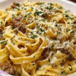 Creamy Parmesan Beef Fettuccine