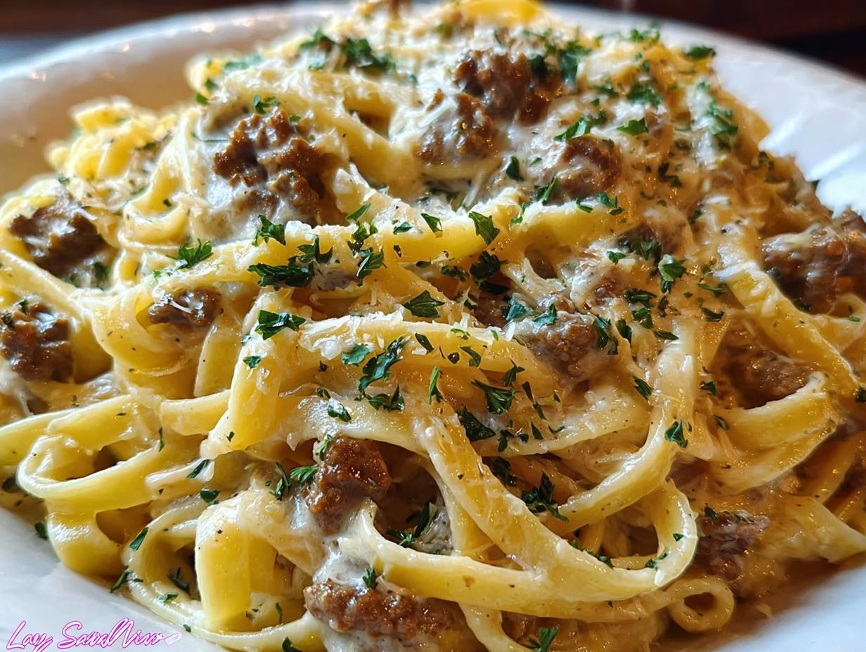 Perfect Creamy Parmesan Beef Fettuccine in 30 Min - Creamy Parmesan Beef Fettuccine - additional detail