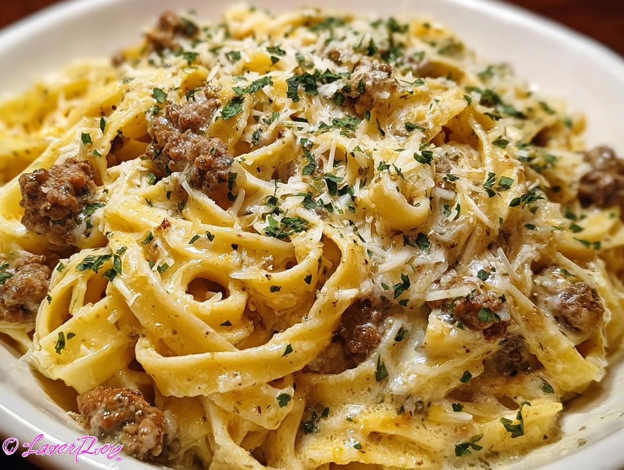 Creamy Parmesan Beef Fettuccine