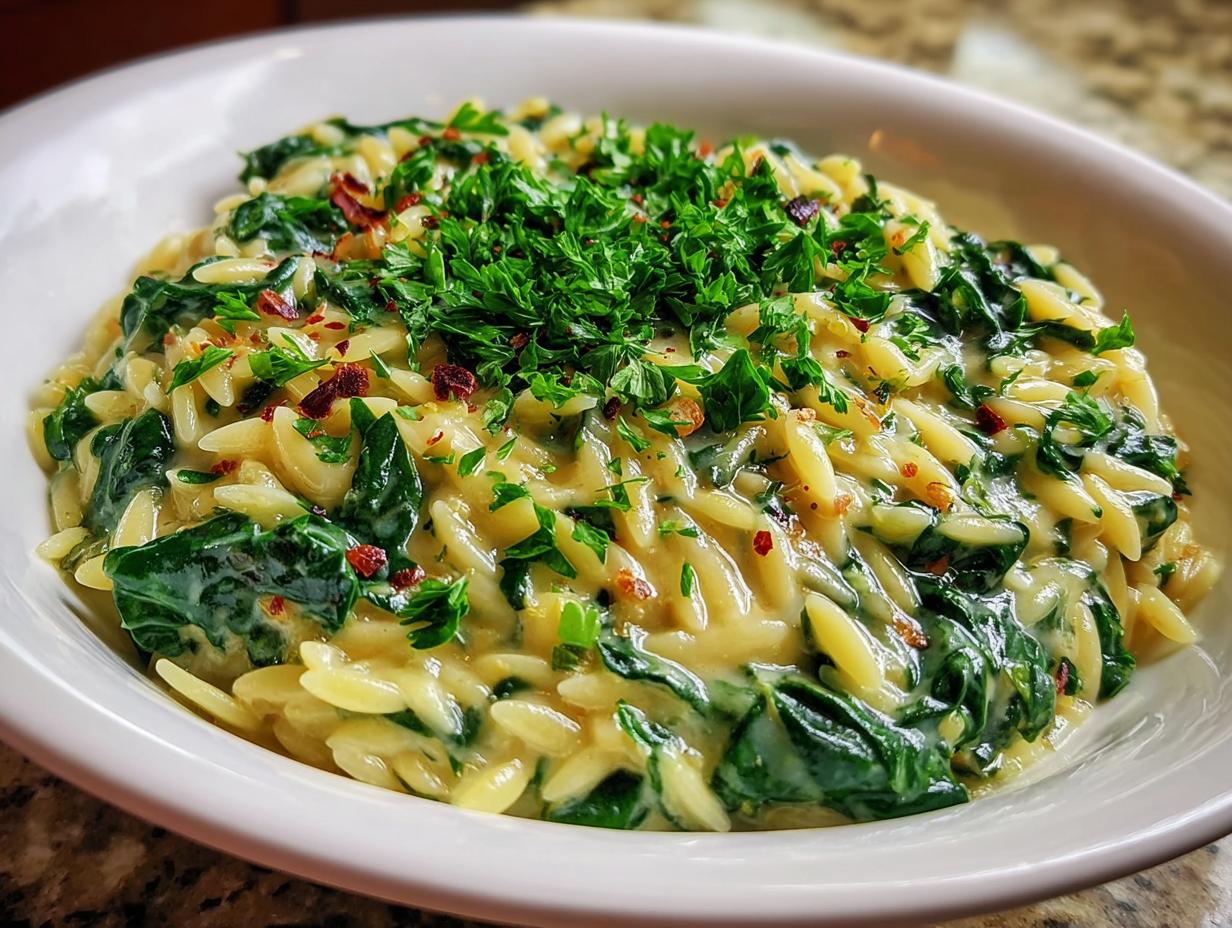 Creamy Spinach Orzo Meal