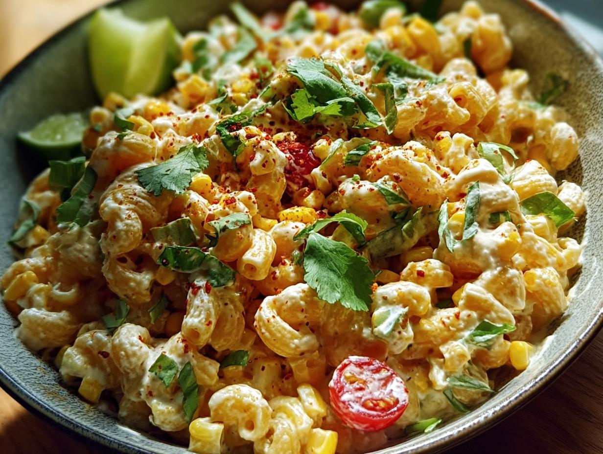 Creamy Street Corn Pasta: A Wonderful Dish 4 Creamy Street Corn Pasta with fresh ingredients