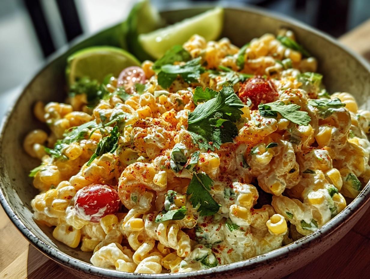Creamy Street Corn Pasta: A Wonderful Dish 5 Close-up of Creamy Street Corn Pasta ingredients
