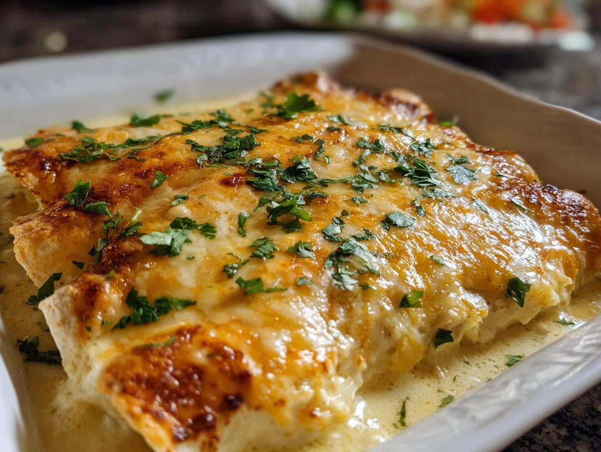 Creamy White Chicken Enchiladas