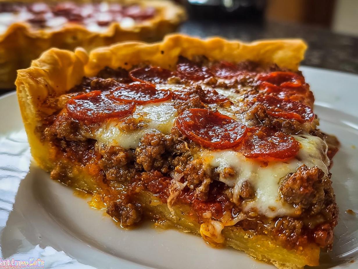 Deep Hamburger Sausage Pepperoni: Amazing Pie - Deep Hamburger Sausage Pepperoni - additional detail