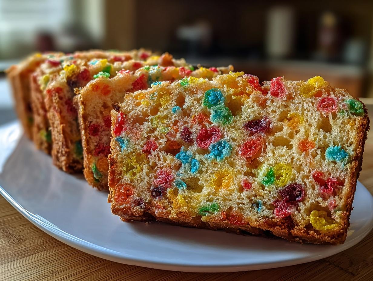 Fruity Pebbles Breakfast Bread: 15 Min Prep Joy - Fruity Pebbles Breakfast Bread - additional detail