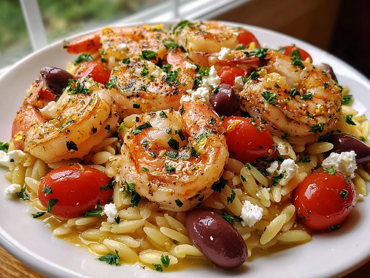 Lemon Feta Orzo Shrimp - ingredients laid out before cooking