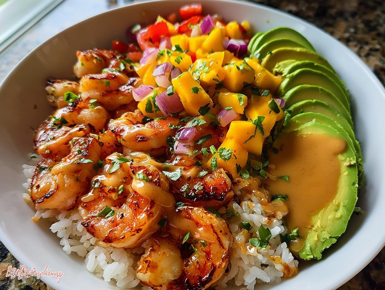 Shrimp Avocado Bowls Mango
