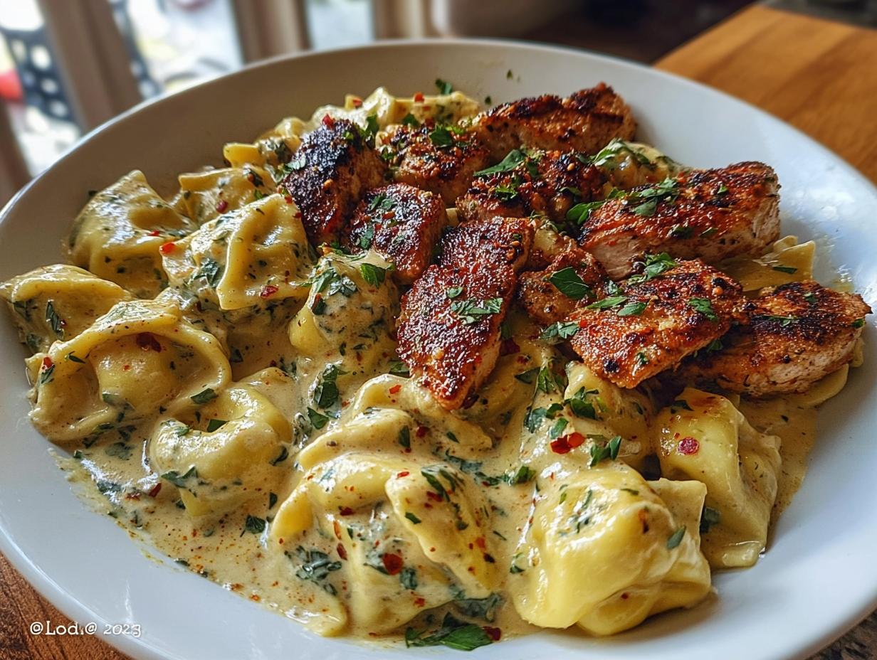 Spicy Garlic Chicken Tortellini