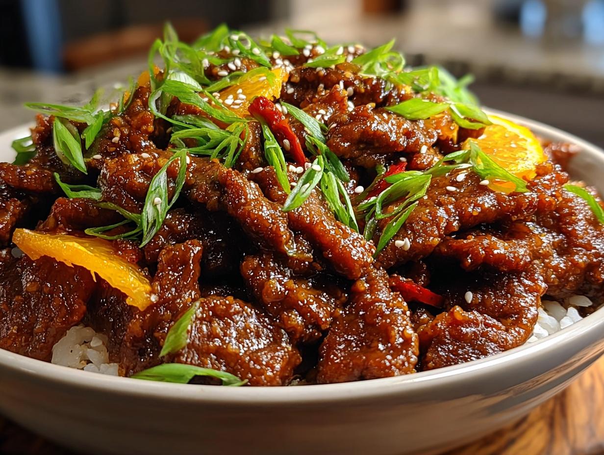 Sticky Orange Beef Asian